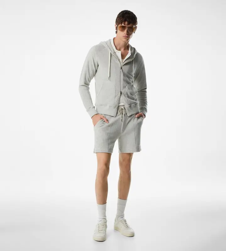 TOWELLING ZIP HOODIE LIGHT GREY online